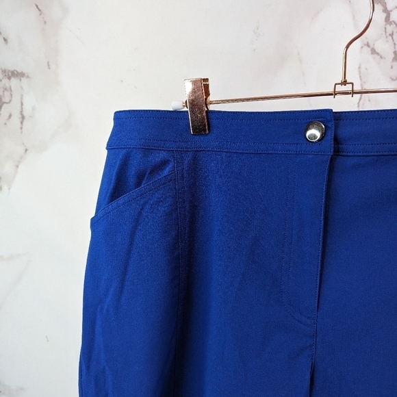 Chicos Pants Women 8 1 Blue Capri Weekends Pedal Pusher Nylon High Rise - Picture 2 of 10